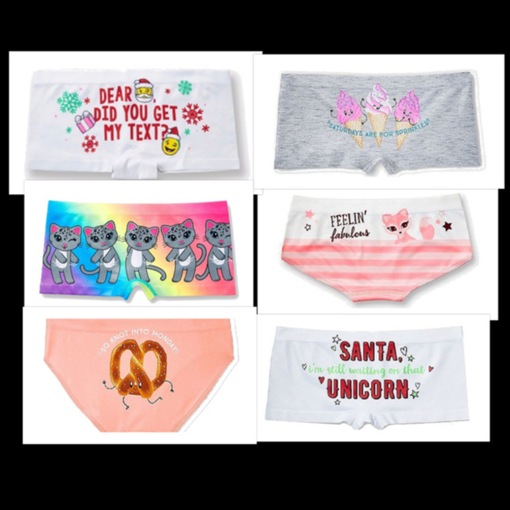 NWT Justice 6 Pair Panties 6/7 Shorties